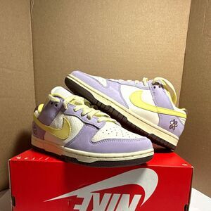 Nike Dunk Low Unisex Sneaker US 7Y Purple Yellow Leather Low FB7910-500